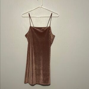 Velvet Strappy Dress in Brown